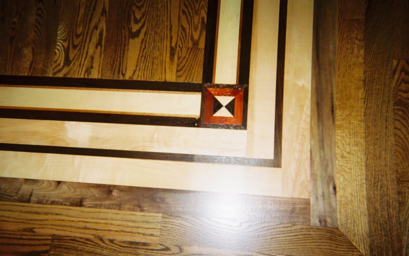 Wood Floor with Custom Border Installation Milwaukee