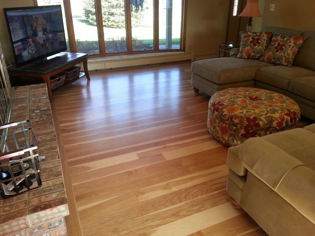 Custom Hickory Wide Plank Hardwood Floor Miwlaukee WI