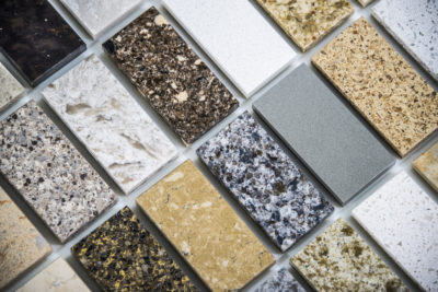 tile flooring of marble, quartz and granite
