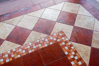 colorful floor tiles with complex pattern